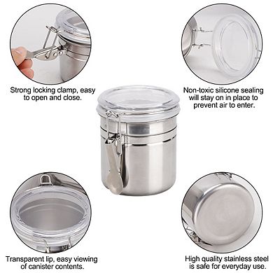 Stainless Steel Airtight Canister Kitchen Counter Food Container Storage 27oz