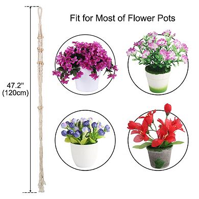 Macrame Plant Hanger Flower Pot Holder Hanging Cotton Rope 47.2 Inch Length