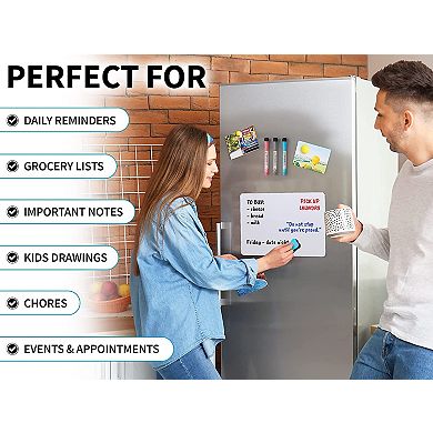Zulay Kitchen Magnetic Whiteboard for Fridge 12x8 Inches