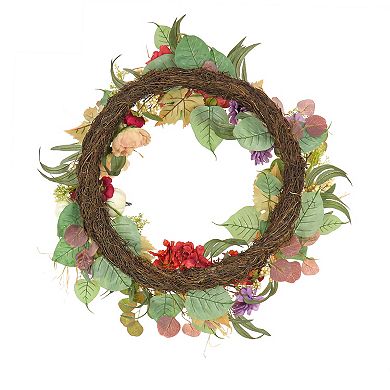 National Tree Company 30-in. Harvest Serenity Flower & Pumpkin Artificial Wreath