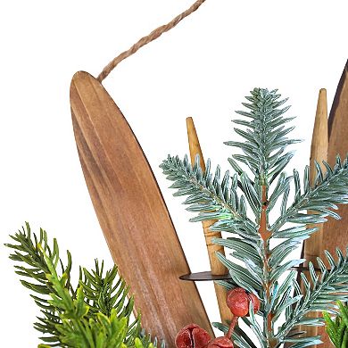 National Tree Company First Traditions Holiday Skis Floral Wall Decor