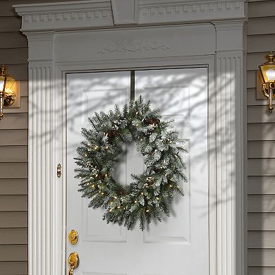 National Tree Company 30-in. Feel Real® Snowy Morgan Spruce Artificial Wreath with Twinkly™ Lights