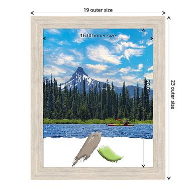 Amanti Art Hardwood Whitewash Narrow Wood Picture Frame