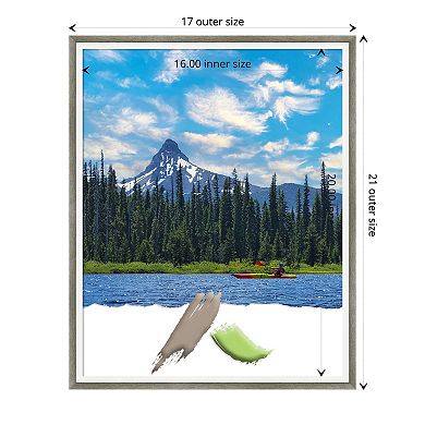 Amanti Art Lucie Silver White Wood Picture Frame 