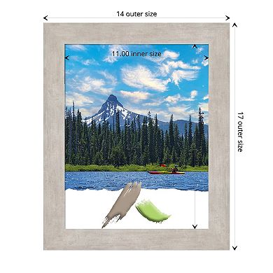 Amanti Art Marred Silver Wood Picture Frame 