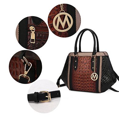 MKF Collection Daisy 2 PCS Croco Satchel bag with Wallet by Mia K