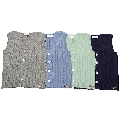 Sweater Vests For Infants And Toddlers, Sleeveless Button-Up Cardigan for Little Kids