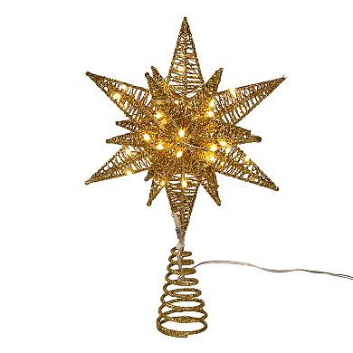 Kurt Adler Twinkling Gold Starburst LED Pre-Lit Tree Topper