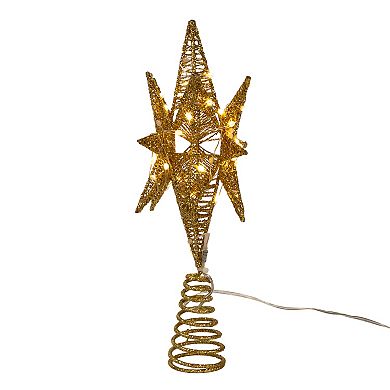 Kurt Adler Twinkling Gold Starburst LED Pre-Lit Tree Topper