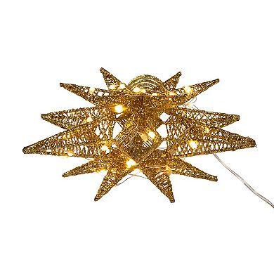 Kurt Adler Twinkling Gold Starburst LED Pre-Lit Tree Topper