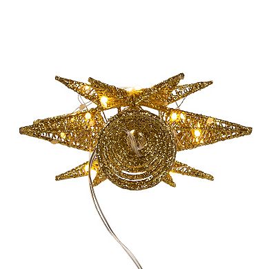 Kurt Adler Twinkling Gold Starburst LED Pre-Lit Tree Topper