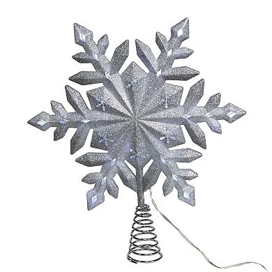 Kurt Adler LED Glittered Snowflake Tree Topper