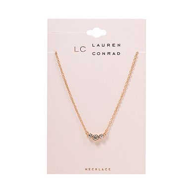 LC Lauren Conrad Gold Tone Crystal Trio Necklace