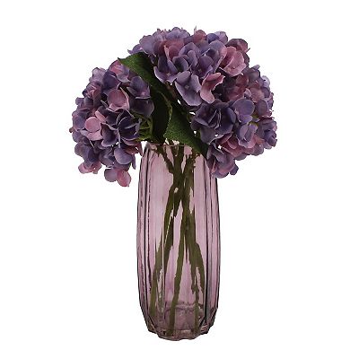Sonoma Goods For Life® Artificial Elite Hydrangea in Colored Glass Vase Floral Arrangement Floor Decor