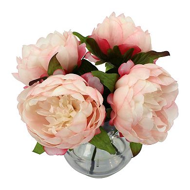 Sonoma Goods For Life® Artificial Pink Peony in Iridescent Vase Floral Arrangement Table Decor
