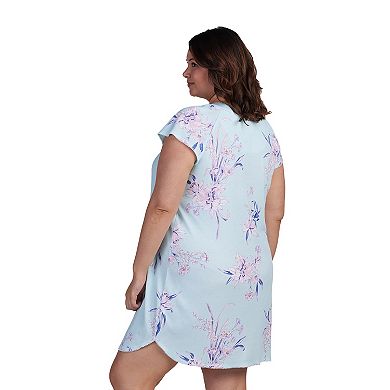 Plus Size Miss Elaine Essentials Floral Print Cottonessa Short Nightgown