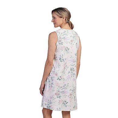 Women's Miss Elaine Essentials Floral Print Sleeveless Short Nightgown