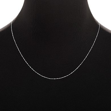 PRIMROSE Sterling Silver Polished Dot Dash 18-inch Chain Necklace