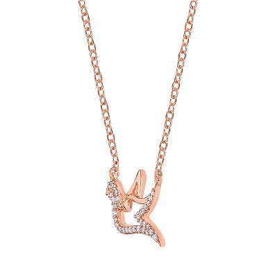 Gemminded 18k Gold Over Sterling Silver 1/8 Carat T.W. Diamond Bird Pendant Necklace