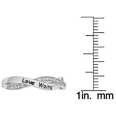 Gemminded Sterling Silver 1/10 Carat T.W. Diamond Love Waits Ring