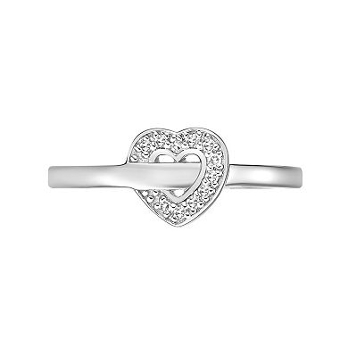 Gemminded Sterling Silver Diamond Accent Heart Promise Ring