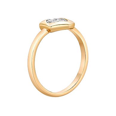 Gemminded 10k Gold 1/5 Carat T.W. Diamond Hexagon Ring