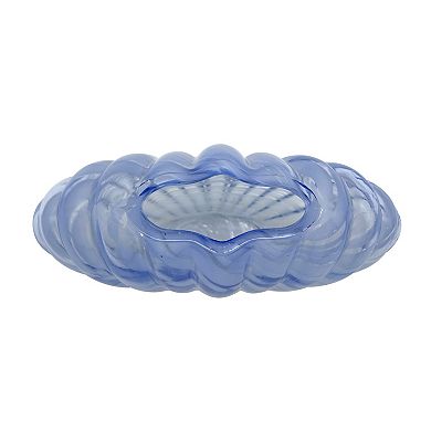 Sonoma Goods For Life® Blue Swirled Glass Seashell Vase Table Decor