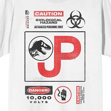 Men's Jurassic Park Caution Hazard Graphic Tee