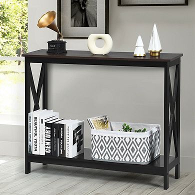 2-Tier Console X-Design Sofa Side Accent Table