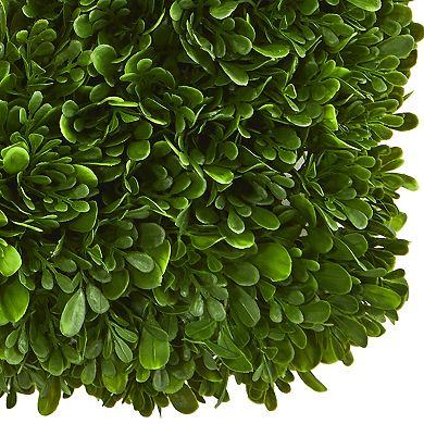 nearly natural 17-in. UV Resistant Tea Leaf Square Wreath