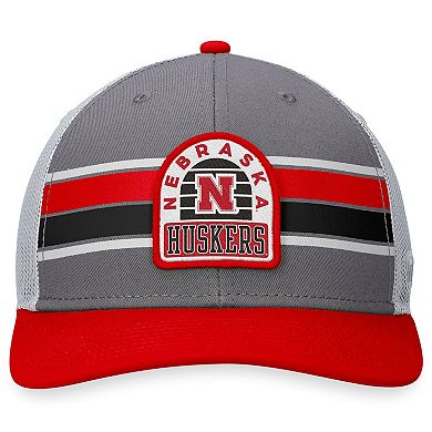 Men's Top of the World Gray/Scarlet Nebraska Huskers Aurora Trucker Adjustable Hat