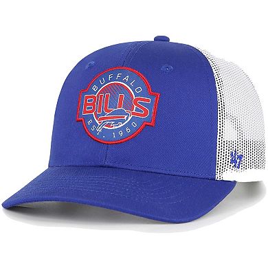 Youth '47 Royal/White Buffalo Bills Scramble Adjustable Trucker Hat