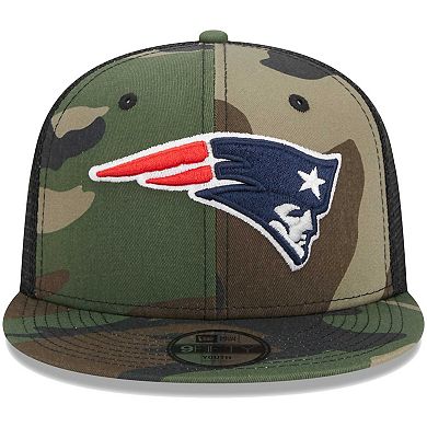 Youth New Era Camo New England Patriots  Main Trucker 9FIFTY Snapback Hat