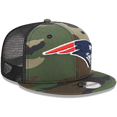 Youth New Era Camo New England Patriots  Main Trucker 9FIFTY Snapback Hat