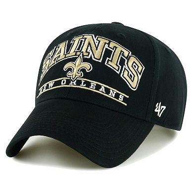 Men's '47 Black New Orleans Saints Fletcher MVP Adjustable Hat