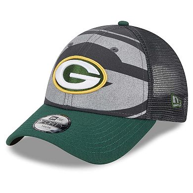Preschool New Era Graphite/Green Green Bay Packers Reflect 9FORTY Adjustable Hat