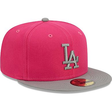 Men's New Era Pink Los Angeles Dodgers Two-Tone Color Pack 59FIFTY Fitted Hat