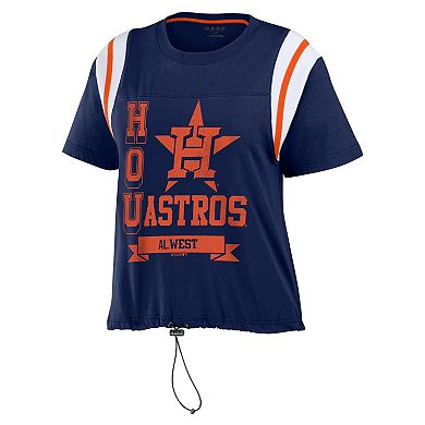Women's WEAR by Erin Andrews Navy Houston Astros Cinched Colorblock T-Shirt