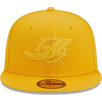 Men's New Era Gold Miami Dolphins Color Pack 59FIFTY Fitted Hat