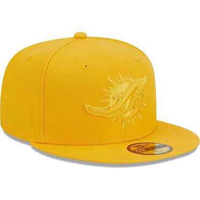 Men's New Era Gold Miami Dolphins Color Pack 59FIFTY Fitted Hat