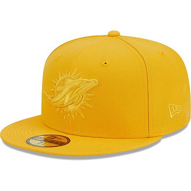 Men's New Era Gold Miami Dolphins Color Pack 59FIFTY Fitted Hat