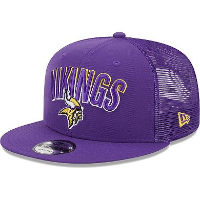Men's New Era Purple Minnesota Vikings  Grade Trucker 9FIFTY Snapback Hat