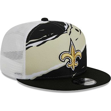 Men's New Era Black New Orleans Saints  Tear Trucker 9FIFTY Snapback Hat