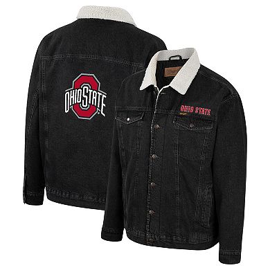 Men's Colosseum x Wrangler Charcoal Ohio State Buckeyes Western Button-Up Denim Jacket