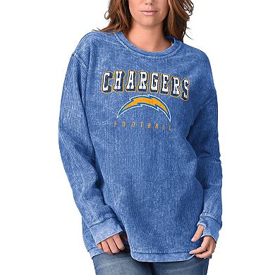 Women's G-III 4Her by Carl Banks Powder Blue Los Angeles Chargers Comfy Cord Pullover Sweatshirt