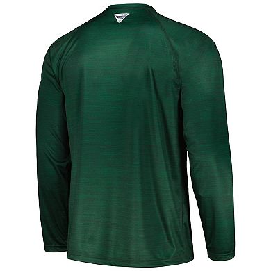 Men's Columbia  Green Michigan State Spartans PFG Terminal Tackle Omni-Shade Raglan Long Sleeve T-Shirt