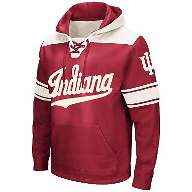 Men's Colosseum Crimson Indiana Hoosiers Big & Tall Hockey Lace-Up Pullover Hoodie