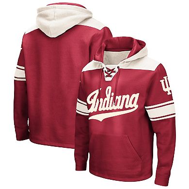 Men's Colosseum Crimson Indiana Hoosiers Big & Tall Hockey Lace-Up Pullover Hoodie