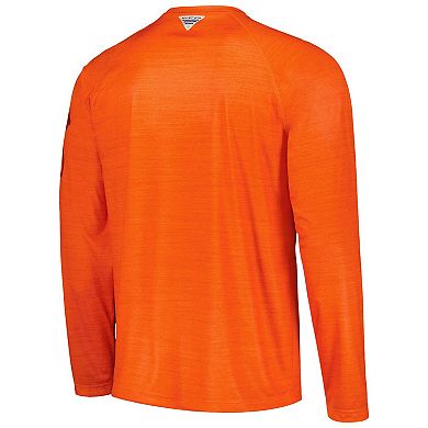Men's Columbia  Orange Virginia Tech Hokies PFG Terminal Tackle Omni-Shade Raglan Long Sleeve T-Shirt