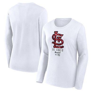 Women's Fanatics Branded  White St. Louis Cardinals Long Sleeve T-Shirt